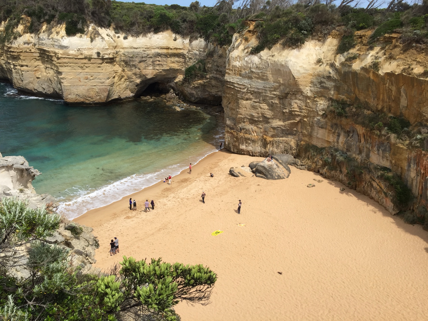 Sheltered cliff cove beach